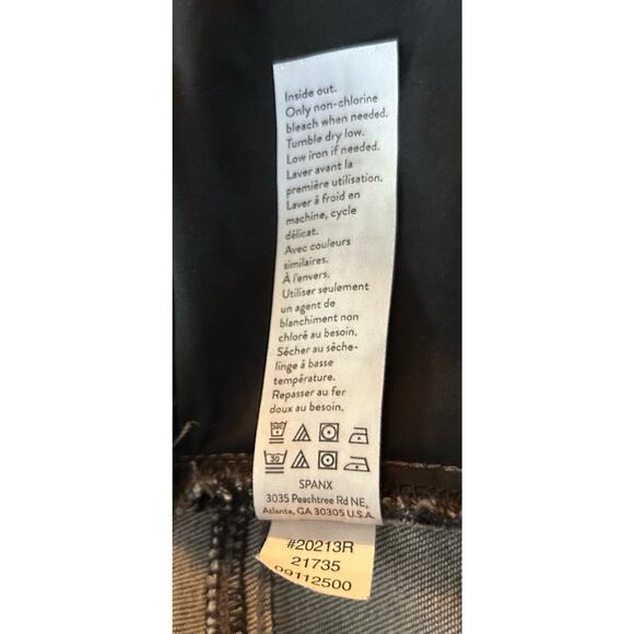 SPANX Women's Gray Distressed Denim Skinny Jeans with Unfinished Hem, Size M - Picture 9 of 10